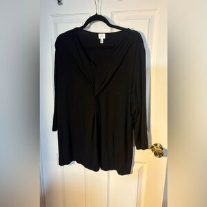 Dressbarn Black Women's Blouse with Twist Front Detail